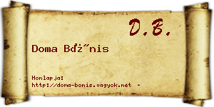 Doma Bónis névjegykártya